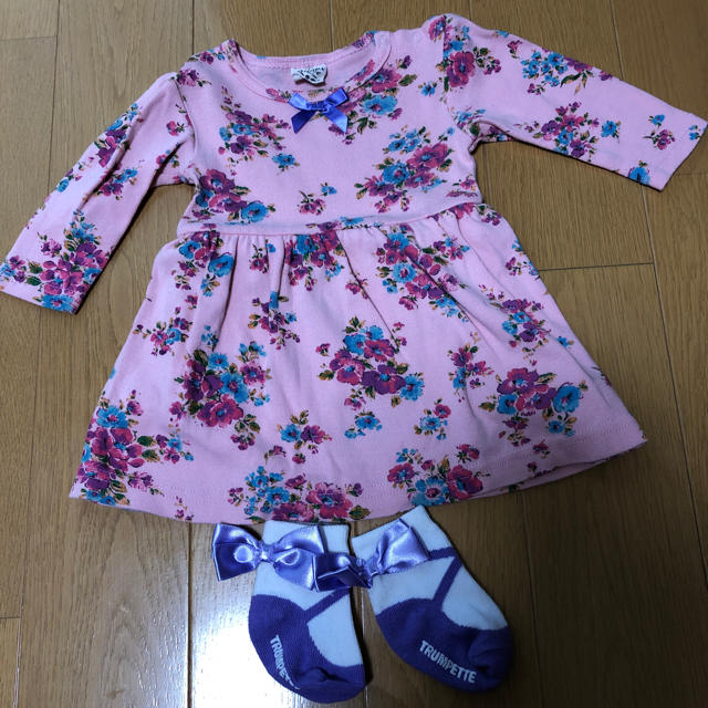 【ちゃんりー様専用】ビジューアンドビー ワンピース キッズ/ベビー/マタニティのベビー服(~85cm)(ワンピース)の商品写真