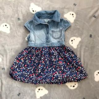 オールドネイビー(Old Navy)のコキンちゃん様専用★OLD NAVY デニム×花柄ワンピース 85cm(ワンピース)