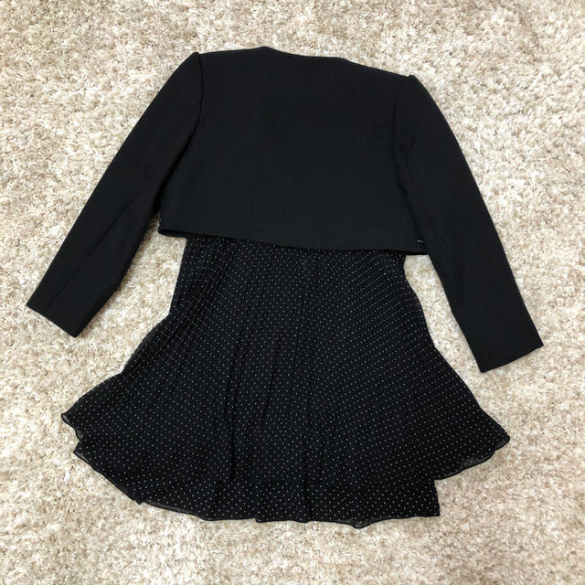 モノトーン配色ボレロワンピース  130㎝ 入学式 3点セット キッズ/ベビー/マタニティのキッズ服女の子用(90cm~)(ドレス/フォーマル)の商品写真