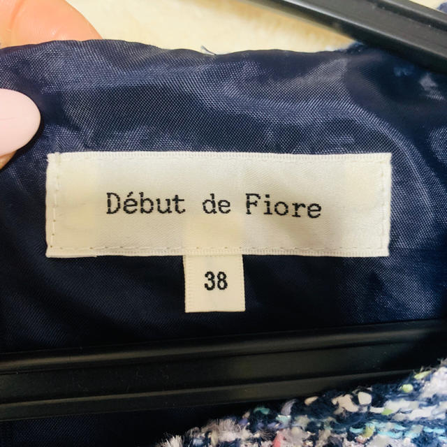 Debut de Fiore(デビュードフィオレ)の【美人百花コラボ】パッチポケットツィードワンピース レディースのワンピース(ひざ丈ワンピース)の商品写真