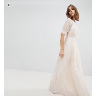 エイソス(asos)の新品 ASOS メッシュフリルプリーツマキシワンピース(ロングワンピース/マキシワンピース)