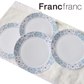 フランフラン(Francfranc)の❤新品 フランフラン プレート タイル 4枚セット【ブルー】❤(食器)