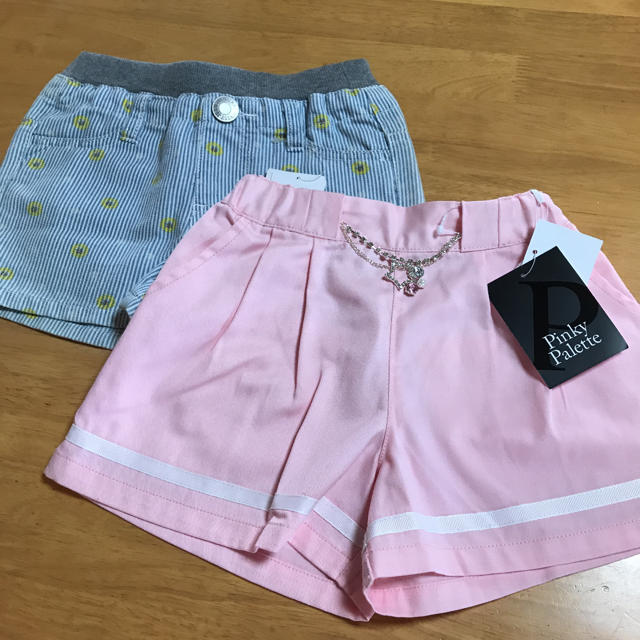 新品♡110センチ 2枚セット ショートパンツ キッズ/ベビー/マタニティのキッズ服女の子用(90cm~)(パンツ/スパッツ)の商品写真