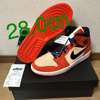 ナイキ(NIKE)の【28】NIKE AIR JORDAN 1 MID SE team orange(スニーカー)