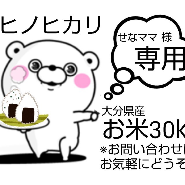 せなママ様専用お米30㎏ヒノヒカリ 通販でクリスマス 36.0%割引