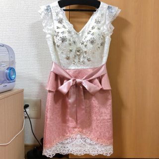 ローブ(ROBE)の本当に最終値下げ ROBE de FLEURS ビジューレースドレス(ミニドレス)