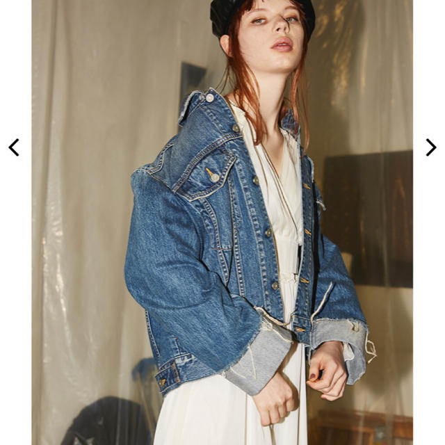 moussy(マウジー)のmoussy  WIDE SLEEVE DENIM JACKET レディースのジャケット/アウター(Gジャン/デニムジャケット)の商品写真