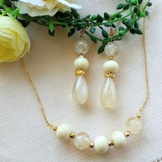 マーブルネックレス❨イヤリング、ピアス❩セット No.122(ネックレス)