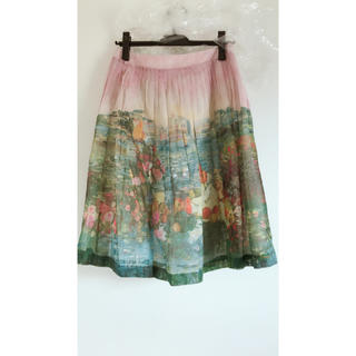 ジェーンマープル(JaneMarple)のJaneMarple Beautiful Painting Tack skirt(ひざ丈スカート)