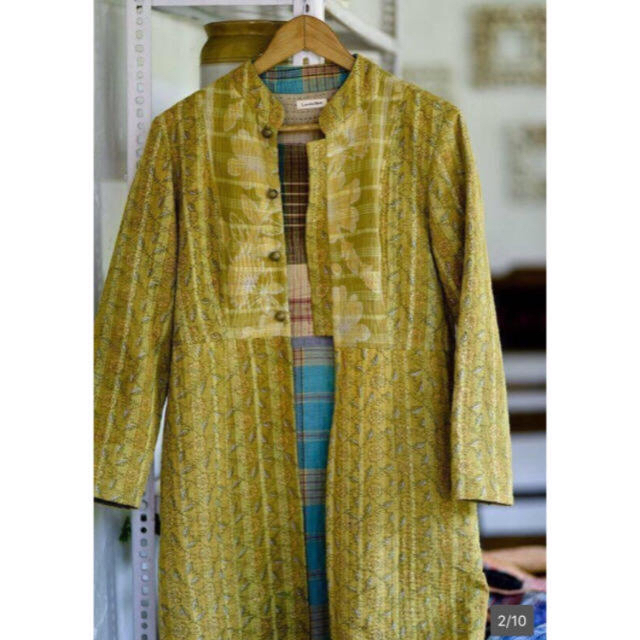 インド手刺繍 古布 リメイク カンタ刺繍 ラリーキルト コート インド手刺繍 古布 リメイク カンタ刺繍 ラリーキルト コート