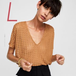 ザラ(ZARA)のZARA/新品☺︎ レース風 Tシャツ #L(Tシャツ(半袖/袖なし))