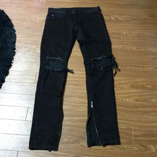 フィアオブゴッド(FEAR OF GOD)の28 mnml zip ダメージ デニム ブラック 黒 fear of god (デニム/ジーンズ)