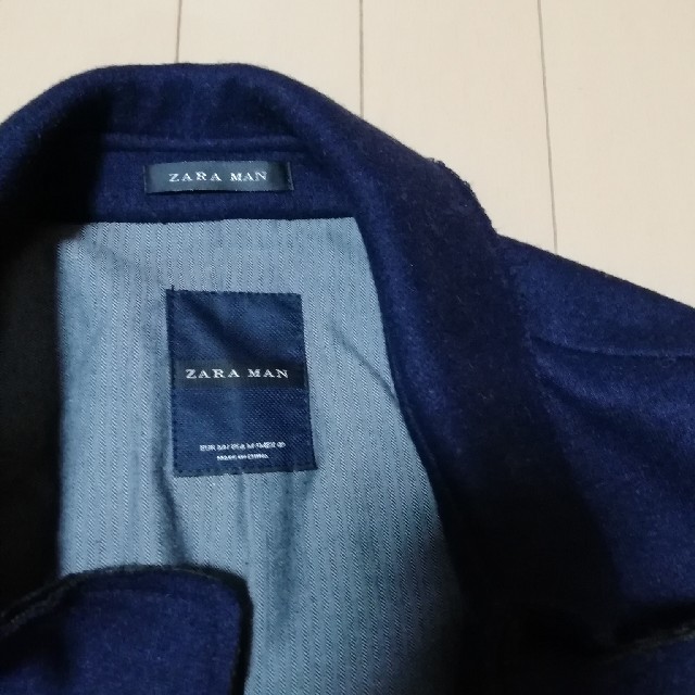 ZARA(ザラ)のZARA ザラマンPコート M　ネービー メンズのジャケット/アウター(ピーコート)の商品写真