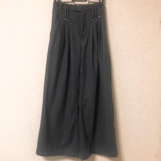 ザラ(ZARA)のワイドパンツ セレクトショップ グレー ストライプ ベロア ガウチョ(バギーパンツ)