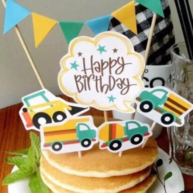 ケーキトッパー 誕生日ケーキ バースデーケーキ 乗り物 車 ショベルカー 飾りの通販 By U Ka S Shop ラクマ