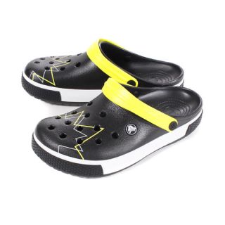 クロックス(crocs)の希少 クロックス 28cm ブラック イエロー クロッグバンド ビーチサンダル(サンダル)