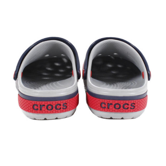 crocs(クロックス)の希少 クロックス 29cm グレー ネイビー クロッグバンド ビーチサンダル メンズの靴/シューズ(サンダル)の商品写真