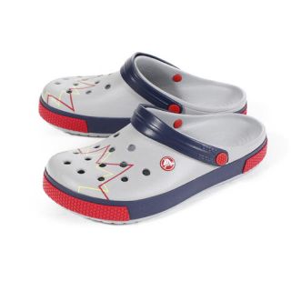 クロックス(crocs)の希少 クロックス 29cm グレー ネイビー クロッグバンド ビーチサンダル(サンダル)