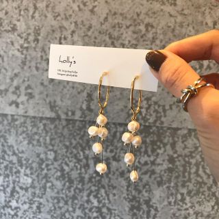 淡水パール 5粒のピアス(ピアス)