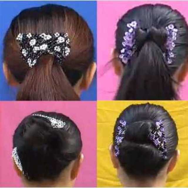 引っ張って留めるだけ 大人気 ツインコーム 梅花 シルバー ヘアアクセサリー レディースの下着/アンダーウェア(ブラ)の商品写真