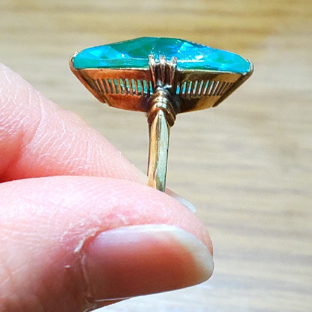 K18 ミントグリーン 千本透かしリング K18 ミントグリーン 千本透かしリング