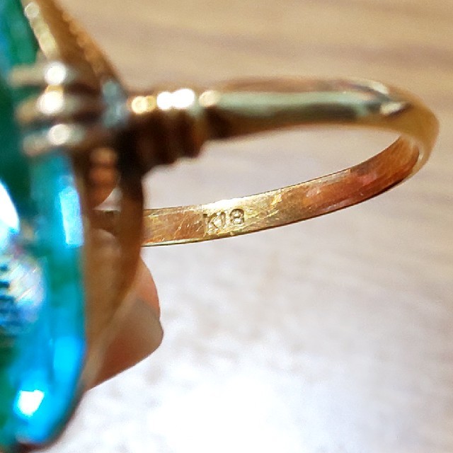 K18 ミントグリーン 千本透かしリング K18 ミントグリーン 千本透かしリング