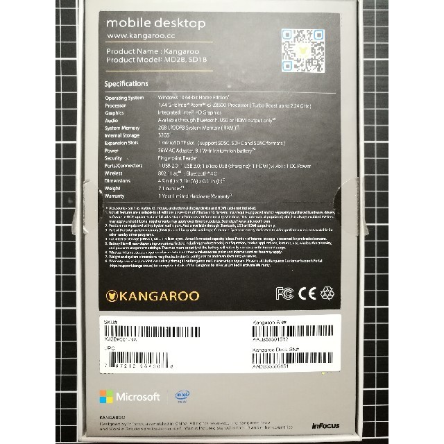 InFocus Kangaroo PC HDMIケーブル付き スマホ/家電/カメラのPC/タブレット(デスクトップ型PC)の商品写真