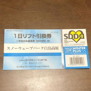 スノーウェーブパーク白鳥高原 リフト券(スキー場)