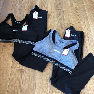 リーボック(Reebok)の新品 リーボック  M セット お揃い レギンス  双子 ランニング ヨガ (トレーニング用品)