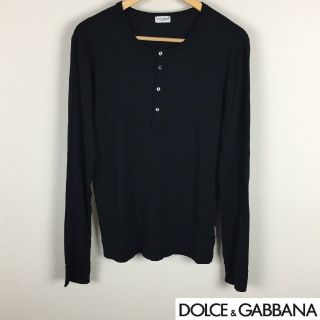 ドルチェアンドガッバーナ(DOLCE&GABBANA)の美品 ドルチェ&ガッバーナ 長袖カットソー ブラック サイズM(Tシャツ/カットソー(七分/長袖))