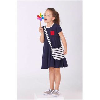 プチバトー(PETIT BATEAU)の新品 プチバトー コットン フレア ワンピース 5ans 4ans(ワンピース)