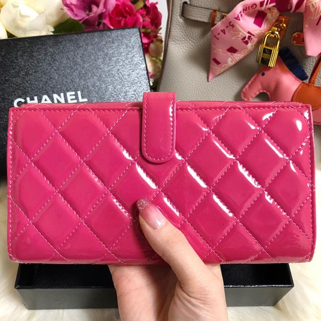 ❤️未使用❤️CHANEL シャネル エナメル マトラッセ 長財布 ピンク