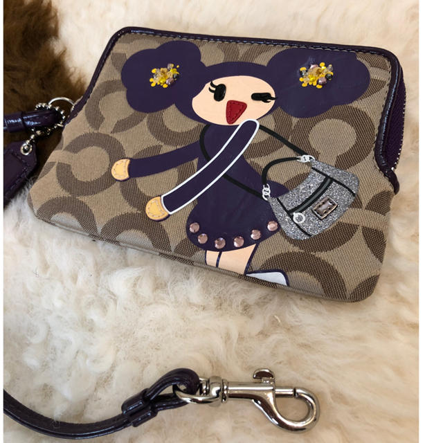 美品コーチcoach高級レザー使いアクセサリーポーチ