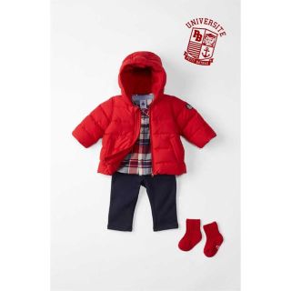 プチバトー(PETIT BATEAU)のSALE☆24m プチバトー 中綿入りフード付きジャケット 日本未発売カラー(ジャケット/コート)