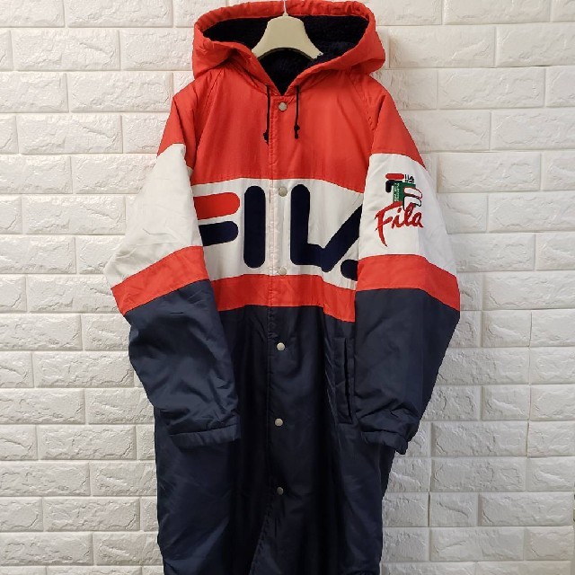 FILA - 90s FILA ボア ベンチコート 中綿 ヴィンテージ レトロ 希少