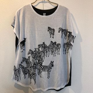 グラニフ(Design Tshirts Store graniph)のグラニフ レディースAラインＴシャツ ゼブラ(Tシャツ(半袖/袖なし))