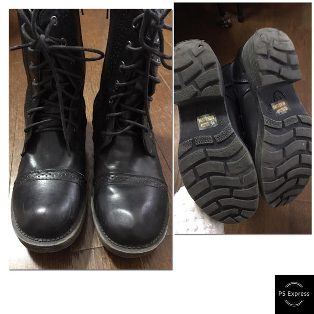 Ungrid(アングリッド)のヴィンテージ  ブーツ ブラック 黒 アンティーク エンジニアブーツ  レディースの靴/シューズ(ブーツ)の商品写真