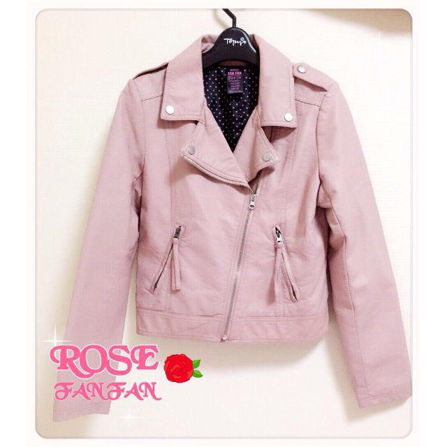 ROSE FANFAN(ローズファンファン)の新品ROSEFAN♡ピンクライダースJK レディースのジャケット/アウター(ライダースジャケット)の商品写真