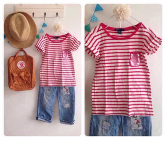 GAP Kids(ギャップキッズ)の★GAP☺︎ポケットスパンコールTシャツ キッズ/ベビー/マタニティのキッズ服女の子用(90cm~)(その他)の商品写真