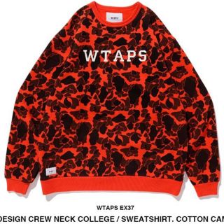 ダブルタップス(W)taps)の定価 L WTAPS DESIGN CREW NECK orange camo (スウェット)