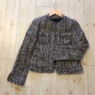 アナイ(ANAYI)の新品☆ANAYI ツイード ノーカラージャケット/23区、自由区、ロペ(ノーカラージャケット)