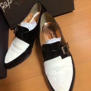 オデットエオディール(Odette e Odile)の【Odette e Odile】美品 ☆モンクストラップ 黒白シューズ(ローファー/革靴)