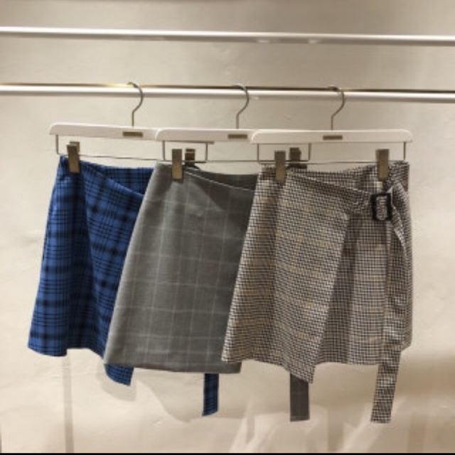 SNIDEL(スナイデル)のスナイデル チェックラップミニスカート 2018秋冬 レディースのスカート(ミニスカート)の商品写真