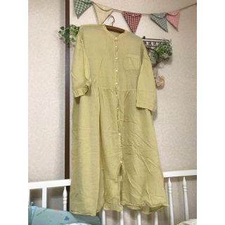 サンバレー(SUNVALLEY)のふう様専用！美品＊SUN VALLEY＊インド綿ワンピース＊イエロー(ひざ丈ワンピース)