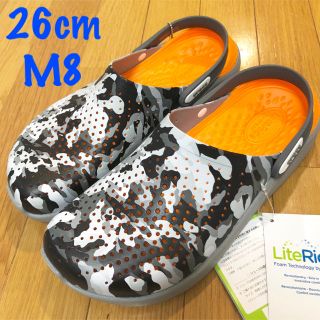 クロックス(crocs)の新品 クロックス ライトライド  M8 26cm シティカモ柄 26.5 限定色(サンダル)