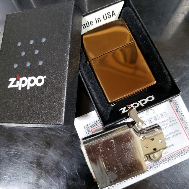 ZIPPO(ジッポー)の新品未使用品❤03H'ZIPPOブラウン チタン ミラー❤送料無料♥ メンズのファッション小物(タバコグッズ)の商品写真