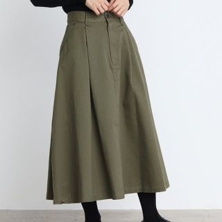 ドットアンドストライプスチャイルドウーマン(Dot&Stripes CHILDWOMAN)の2018AW   チノ 後ろレースアップ フレアースカート(ロングスカート)