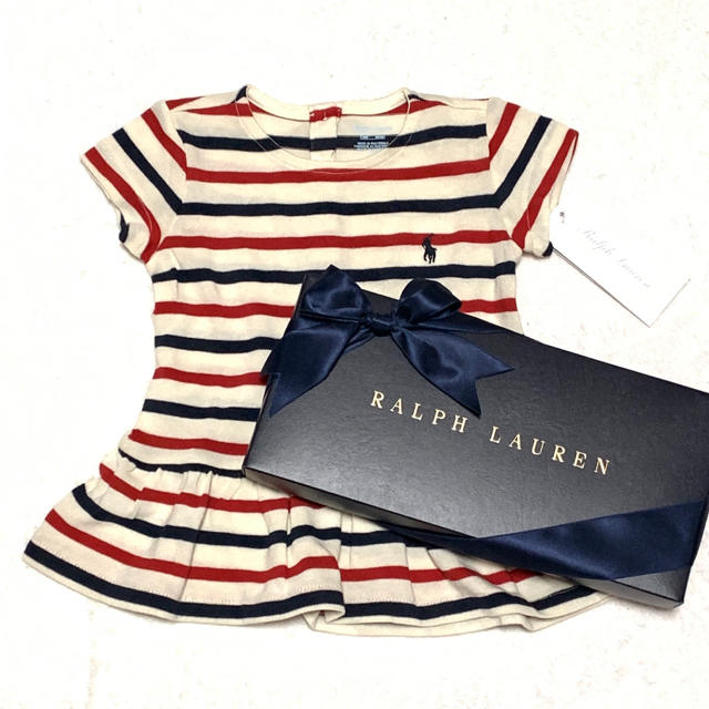 Ralph Lauren(ラルフローレン)の新品✨トリコロール ペプラム トップス 6M/70 キッズ/ベビー/マタニティのベビー服(~85cm)(シャツ/カットソー)の商品写真