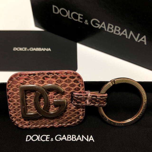 DOLCE&GABBANA(ドルチェアンドガッバーナ)のドルガバ  キーリング ピンク スネーク レディースのファッション小物(キーケース)の商品写真