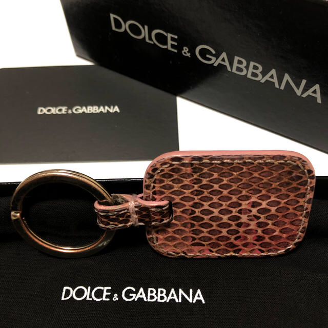 DOLCE&GABBANA(ドルチェアンドガッバーナ)のドルガバ  キーリング ピンク スネーク レディースのファッション小物(キーケース)の商品写真